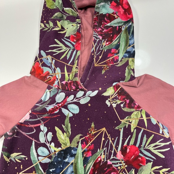 Sparkle & Pout floral French terry hoodie 18-24 months - Picture 4 of 5